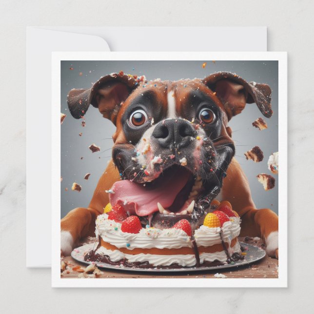 Funny Boxer card, Boxer Birthday Invitation (Front)