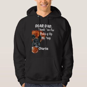 Funny Boxer Dad Watercolor Canine Art Hoodie