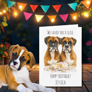 Funny Boxer Dog Birthday Card