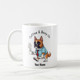 Funny Boxer Dog Business Suit Coffee  Mug