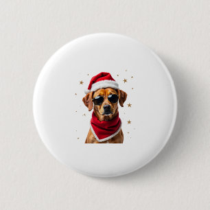 Funny Boxer Dog Christmas Lights Xmas Outfit Pajam 6 Cm Round Badge