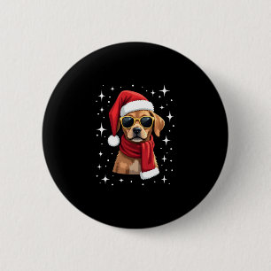 Funny Boxer Dog Christmas Lights Xmas Outfit Pajam 6 Cm Round Badge