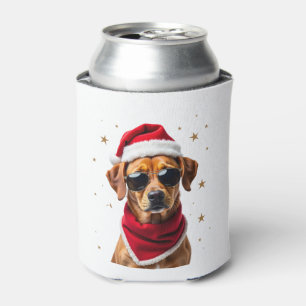 Funny Boxer Dog Christmas Lights Xmas Outfit Pajam Can Cooler