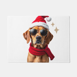 Funny Boxer Dog Christmas Lights Xmas Outfit Pajam Doormat