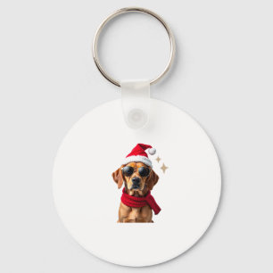 Funny Boxer Dog Christmas Lights Xmas Outfit Pajam Key Ring