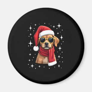 Funny Boxer Dog Christmas Lights Xmas Outfit Pajam Magnet