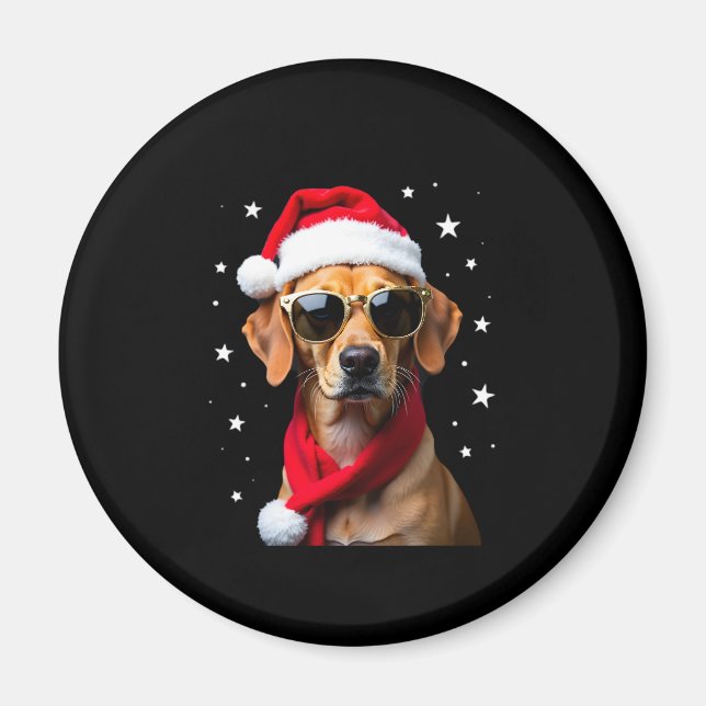 Funny Boxer Dog Christmas Lights Xmas Outfit Pajam Magnet (Front)