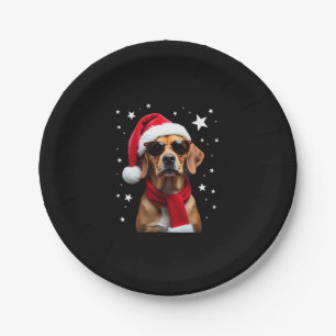 Funny Boxer Dog Christmas Lights Xmas Outfit Pajam Paper Plate