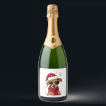 Funny Boxer Dog Christmas Lights Xmas Outfit Pajam Sparkling Wine Label<br><div class="desc">Funny Boxer Dog Christmas Lights Xmas Outfit Pajama Matching</div>
