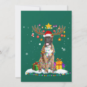Funny Boxer Dog Christmas Tee Reindeer Christmas Invitation