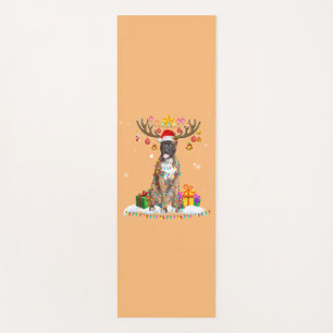 Funny Boxer Dog Christmas Tee Reindeer Christmas Yoga Mat