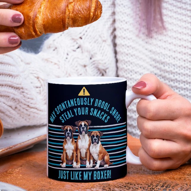 Funny Boxer Dog Drool Warning Coffee Mug (Creator Uploaded)