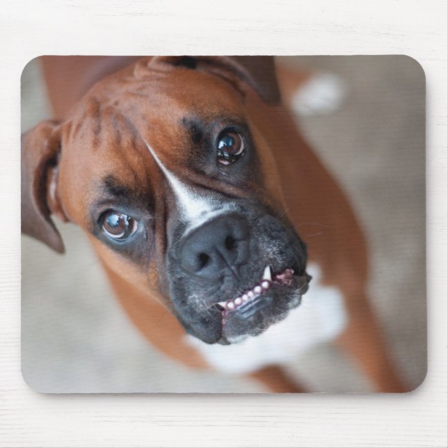 Funny boxer dog mouse mat (Front)