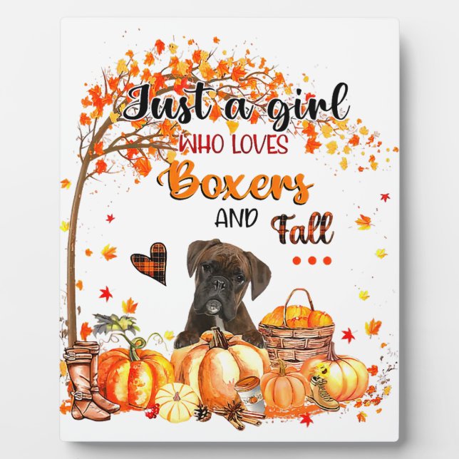 Funny Boxer Dog Pilgrim Hat Fall Happy Thanksgivin Plaque (Front)