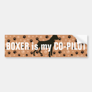 Funny BOXER is my Co-PILOT Dog Bumper Sticker