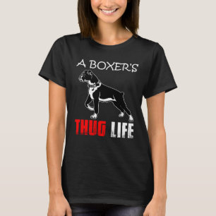 Funny Boxer Mum Puppy Dog Dad Cute Thug Life T-Shirt