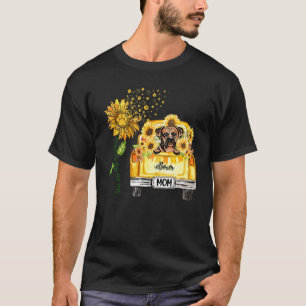 Funny Boxer Mum Sunflower Dog Paw T-Shirt