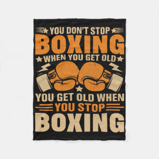 Funny Boxer Player Old School Boxing Youth Trainer Fleece Blanket