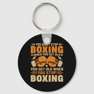 Funny Boxer Player Old School Boxing Youth Trainer Key Ring