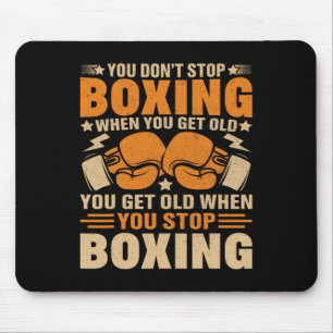 Funny Boxer Player Old School Boxing Youth Trainer Mouse Mat