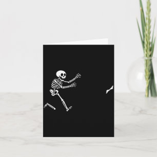 Funny Boxer Running Skeleton Halloween Card