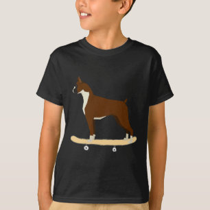 Funny Boxer Skateboarding Puppy Dog Gift Men Women T-Shirt