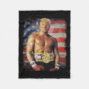 Funny Boxer Trump Trump Rocky Meme  Fleece Blanket