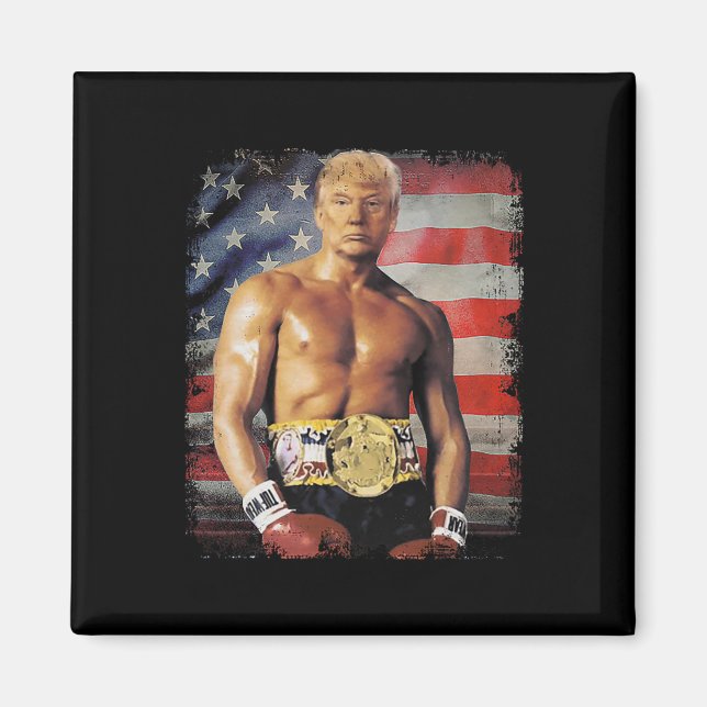 Funny Boxer Trump Trump Rocky Meme  Magnet (Front)