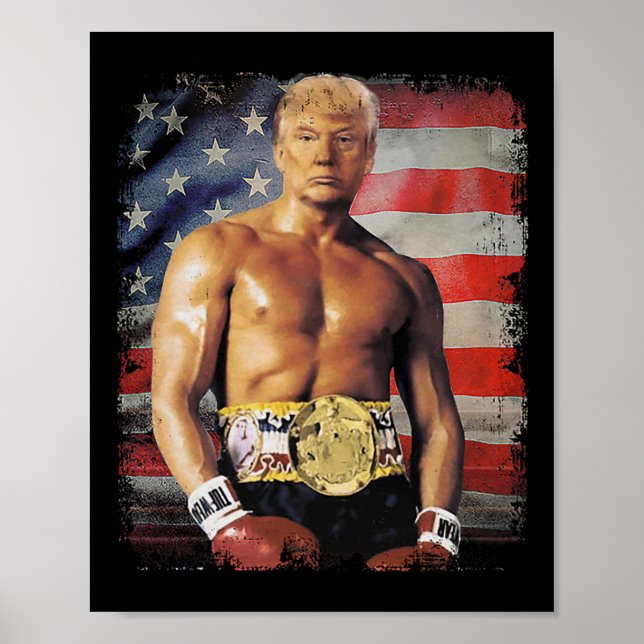 Funny Boxer Trump Trump Rocky Meme  Poster (Front)