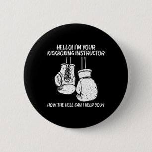 Funny Boxing Art For Men Women Kickboxing Coach Bo 6 Cm Round Badge