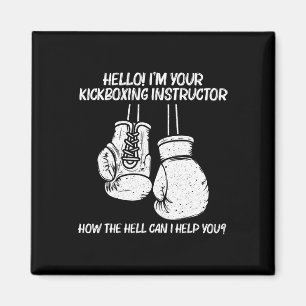 Funny Boxing Art For Men Women Kickboxing Coach Bo Magnet