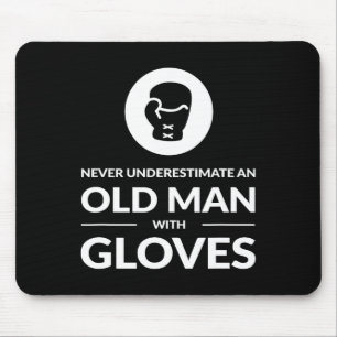 Funny Boxing Boxer Old Man T Shirt Gift Mouse Mat