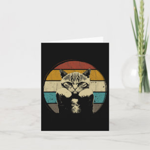 Funny Boxing Cat Vintage With Boxing Gloves Retro  Card