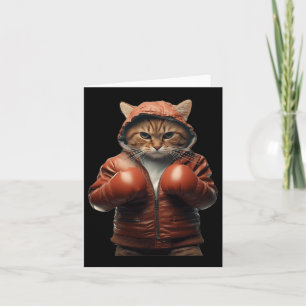 Funny Boxing Cat With Boxing Gloves For Men Women  Card