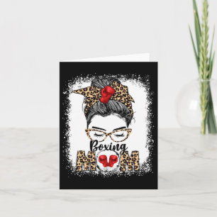 Funny Boxing Gloves Messy Bun Boxing Mum Card