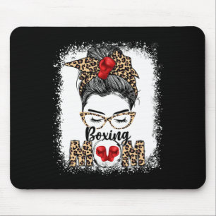 Funny Boxing Gloves Messy Bun Boxing Mum  Mouse Mat