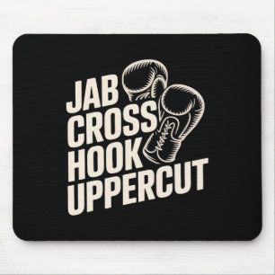 Funny Boxing Gym Jab Cross Hook Uppercut For Women Mouse Mat