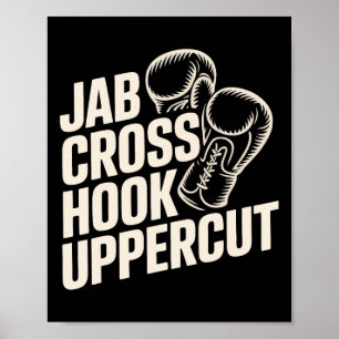 Funny Boxing Gym Jab Cross Hook Uppercut For Women Poster