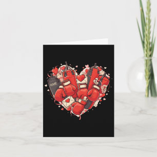 Funny Boxing Heart Valentine Boxing Womens Mens Ki Card