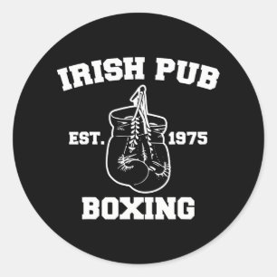 Funny Boxing Irish Pub Sport Happy Saint Patricks Classic Round Sticker