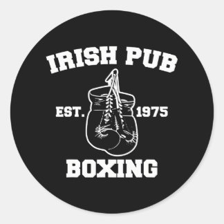 Funny Boxing Irish Pub Sport Happy Saint Patricks Classic Round Sticker