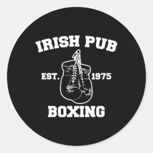 Funny Boxing Irish Pub Sport Happy Saint Patricks Classic Round Sticker
