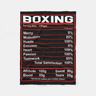 Funny Boxing Nutrition Facts Boxer Fleece Blanket