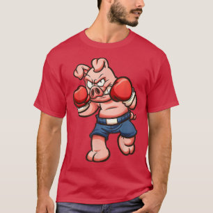 Funny Boxing Pig Kickboxer Competitions Wrestling  T-Shirt