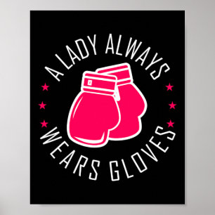 Funny Boxing Pink Gloves T Shirt Women Boxer  Poster