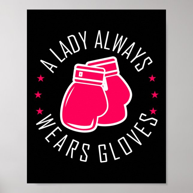 Funny Boxing Pink Gloves T Shirt Women Boxer  Poster (Front)