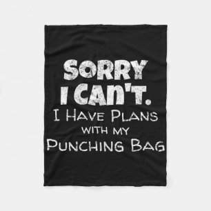 Funny Boxing Quote Design - Punching Bag Boxer Mem Fleece Blanket