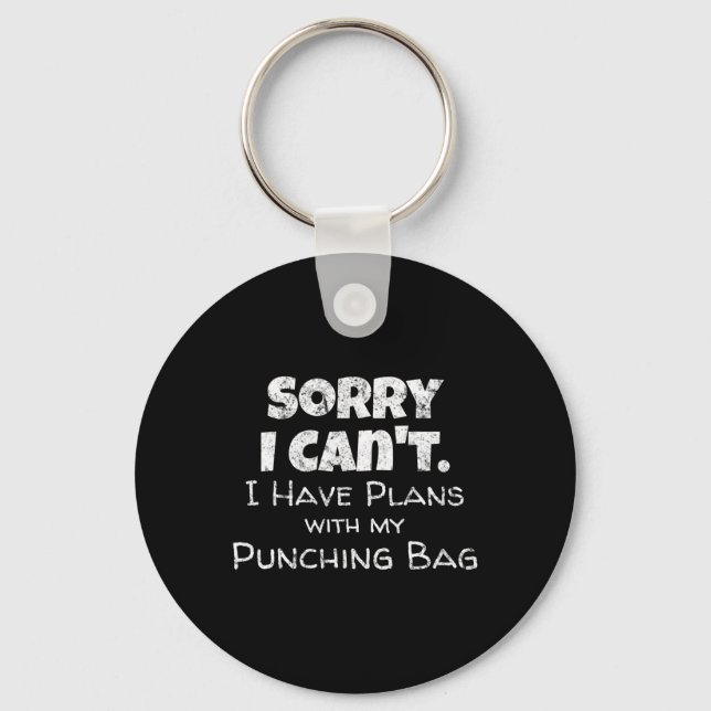 Funny Boxing Quote Design - Punching Bag Boxer Mem Key Ring (Front)