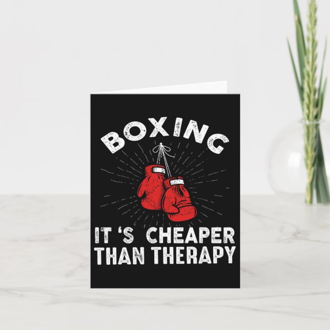 Funny Boxing Quote Gloves Boxer  Card (Front)