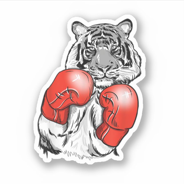 Funny Boxing Tiger With Red Gloves. Perfect design (Front)